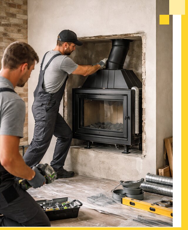 Установка каминных топок в Лесосибирске: монтаж, подключение