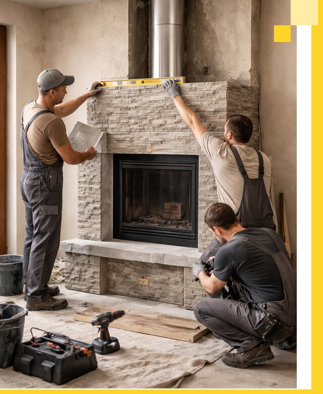 Профессиональный монтаж каминов под ключ в Лесосибирске для дома