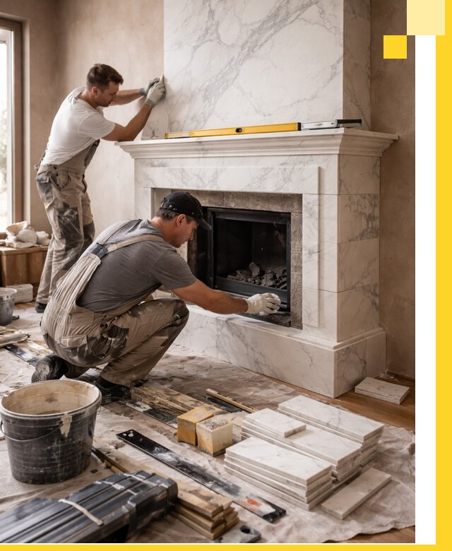 Отделка каминов в Лесосибирске качественные облицовочные работы