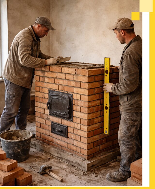 Отопительные печи под ключ в Лесосибирске, установка и сборка