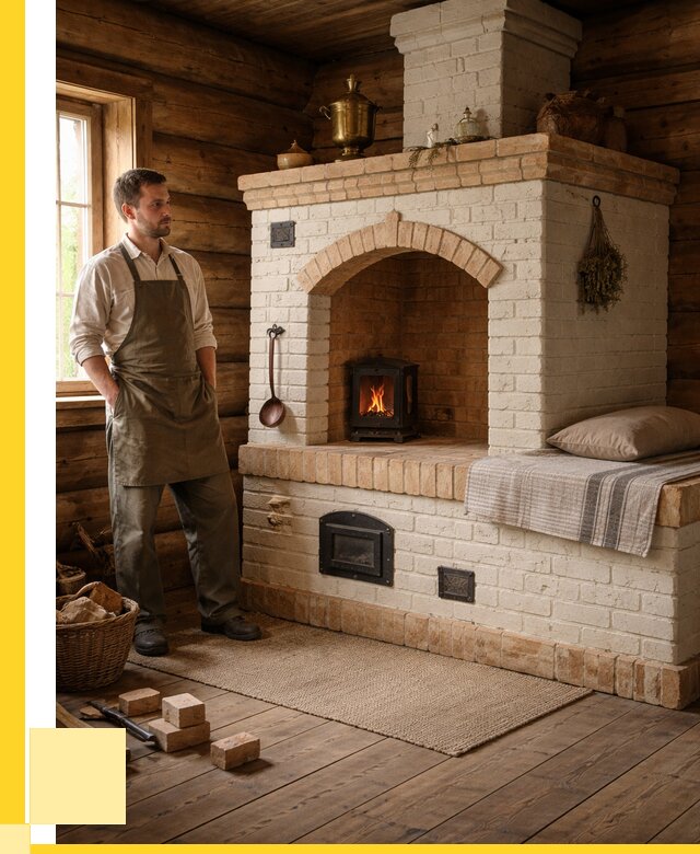 Русские печи с лежанкой под ключ в Лесосибирске от 156225 р. ЭриданЛсс