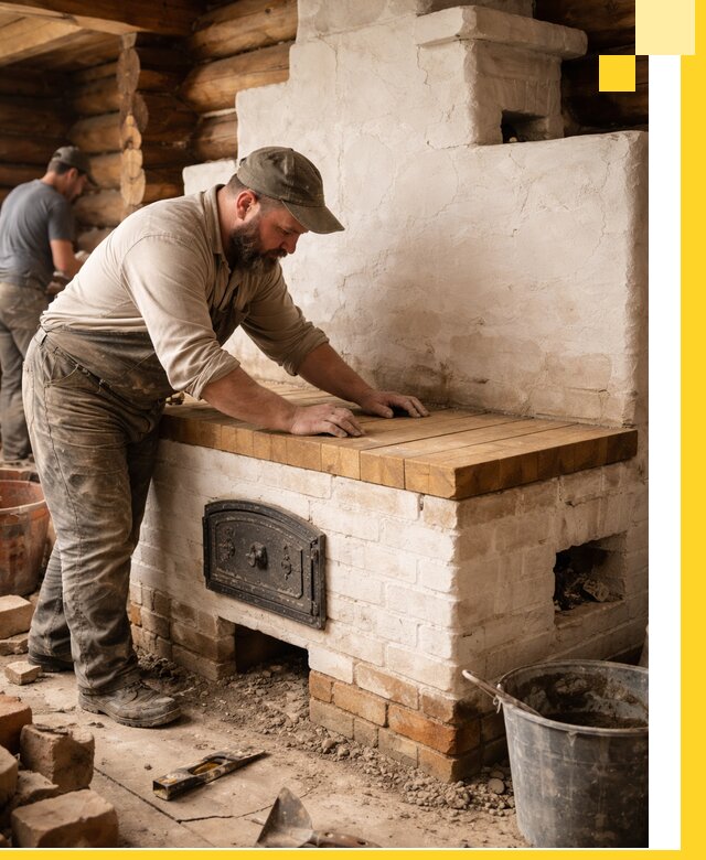 Проектирование и установка русской печи с лежанкой в Лесосибирске