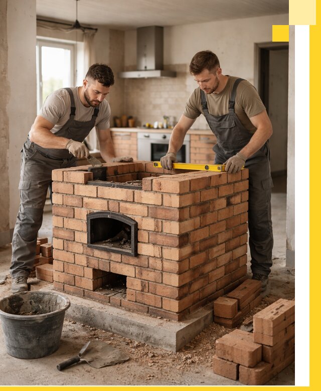 Установка и монтаж печей в частном доме в Лесосибирске под ключ