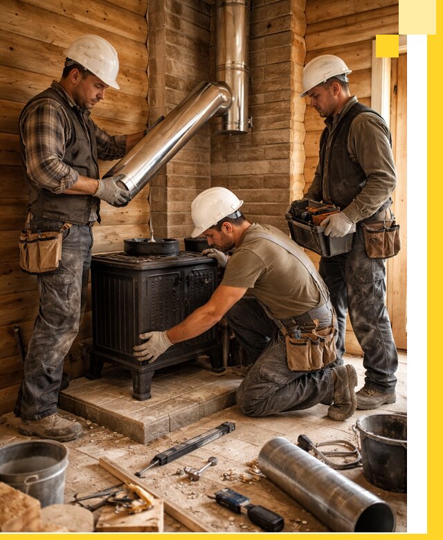 Профессиональный монтаж банных печей и дымоходов в Лесосибирске