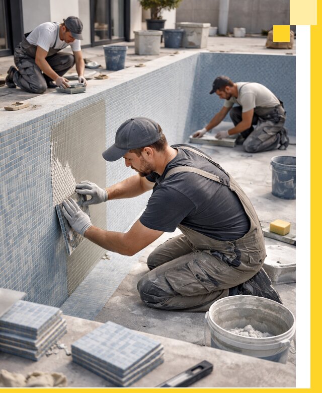 Облицовка бассейнов в Лесосибирске плитка мозаика гидроизоляция