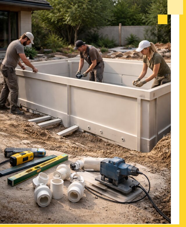 Установка полипропиленовых бассейнов под ключ в Лесосибирске