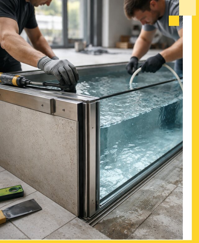 Проектирование и монтаж стеклянных бассейнов в Лесосибирске