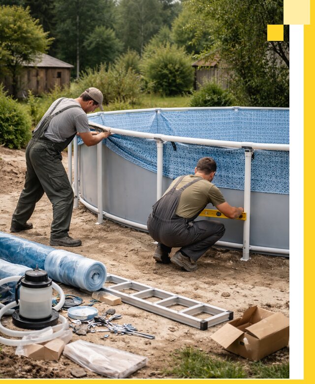 Установка и монтаж каркасных бассейнов в Лесосибирске под ключ