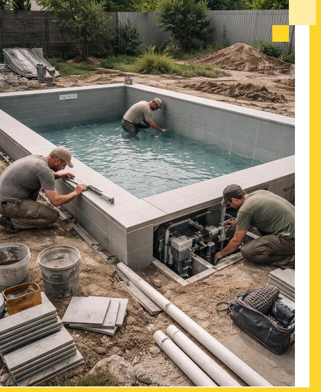 Строительство и монтаж бассейнов для дачи под ключ в Лесосибирске