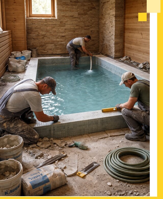 Проектирование и строительство бассейнов для бани в Лесосибирске