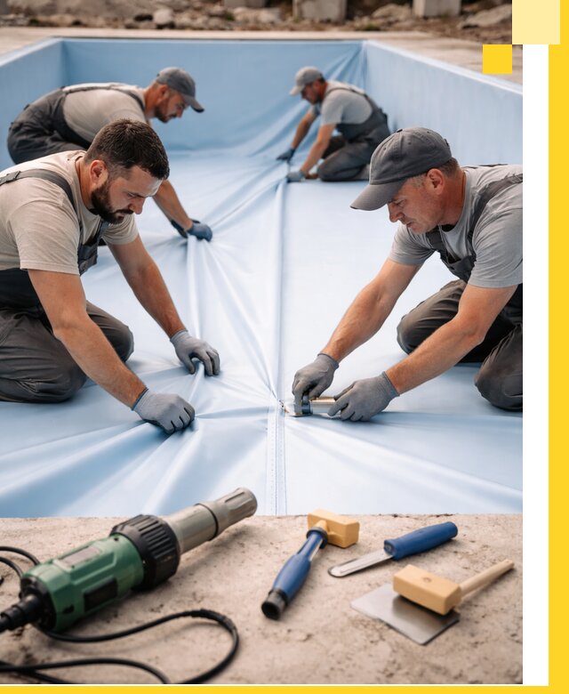 ПВХ пленка для бассейнов с монтажом и гарантией в Лесосибирске