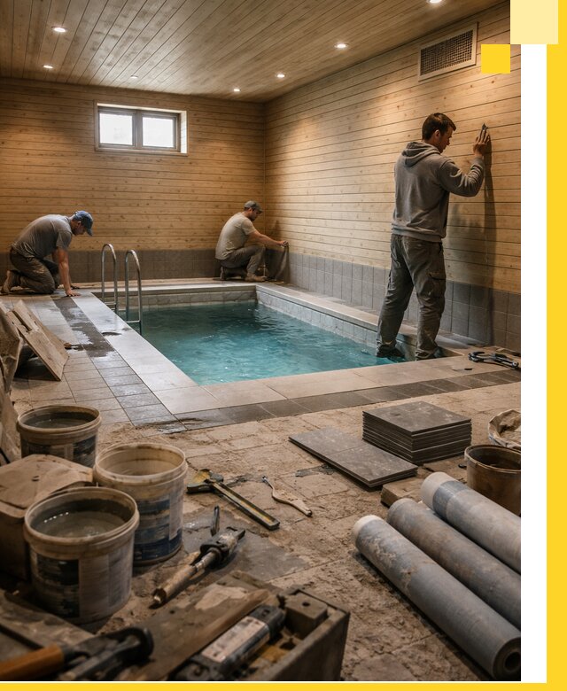 Строительство бани с бассейном и сауной под ключ в Лесосибирске