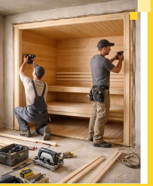 Монтаж саун под ключ в Лесосибирске — проектирование и установка