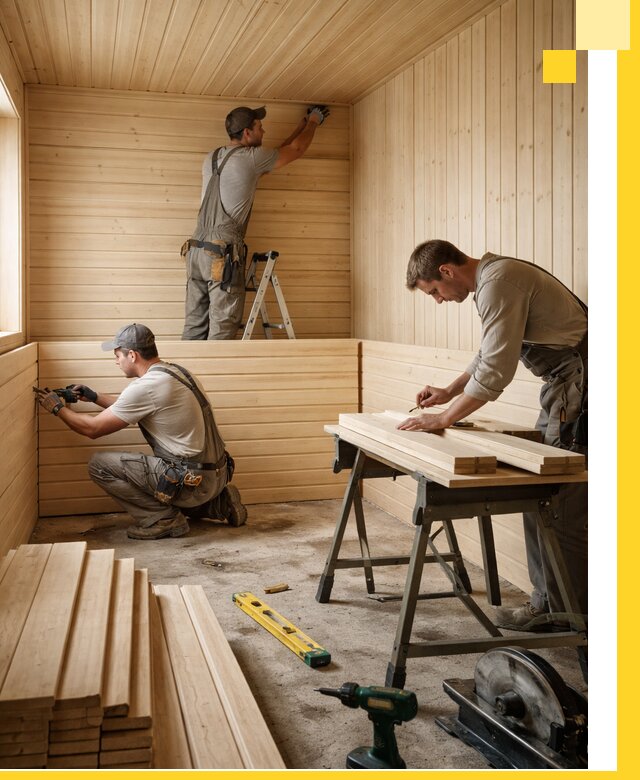 Обшивка саун в Лесосибирске из натуральной древесины под ключ