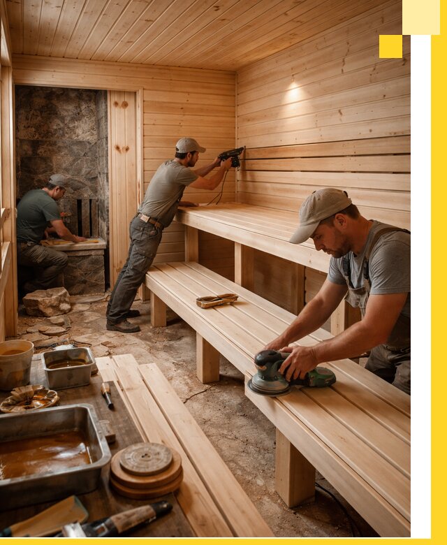 Профессиональная отделка бань в Лесосибирске под ключ, с гарантией