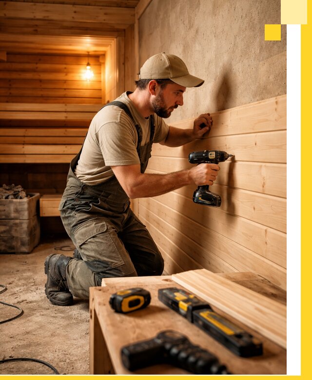 Профессиональная внутренняя отделка бани в Лесосибирске под ключ