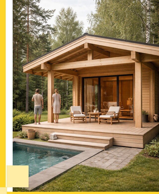 Бани с террасой под ключ в Лесосибирске от 624900 р. | ЭриданЛсс