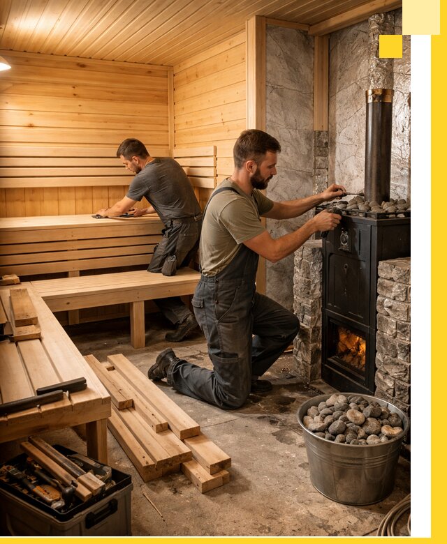 Дизайн и строительство интерьеров бань под ключ в Лесосибирске