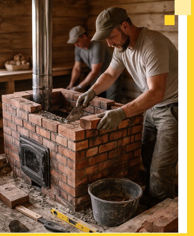 Кирпичные печи для бани под ключ в Лесосибирске, проект и монтаж