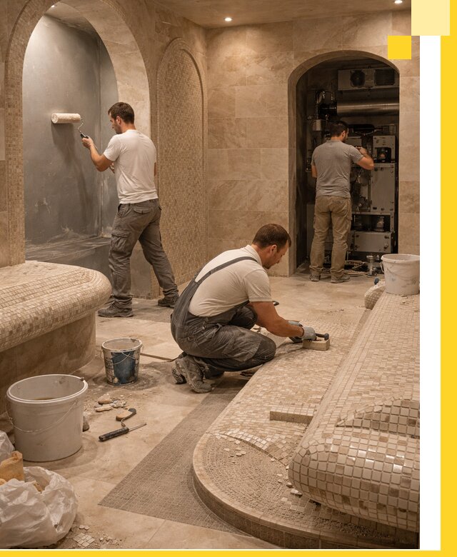 Строительство бани с хамамом и бассейном под ключ в Лесосибирске