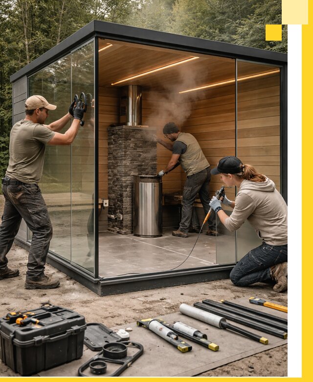 Проектирование и строительство стеклянных бань в Лесосибирске