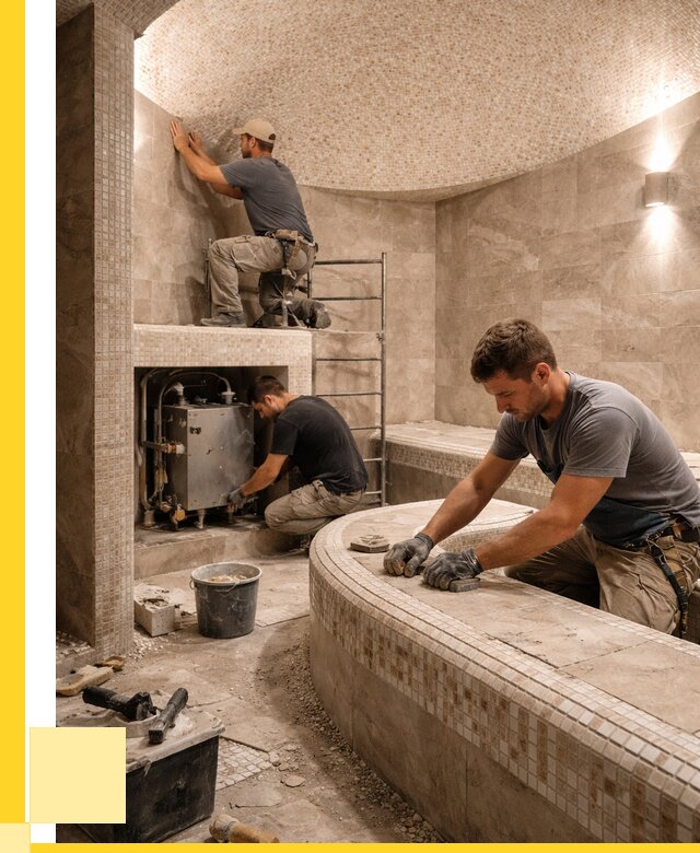 Монтаж хамамов под ключ в Лесосибирске от 260375 р. ЭриданЛсс