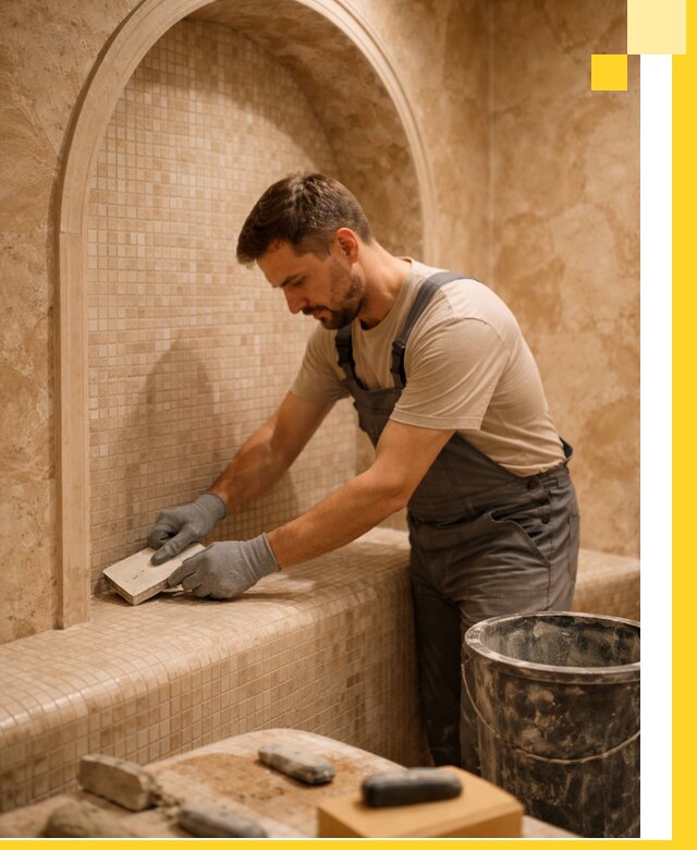 Профессиональная отделка хамамов с мозаикой под ключ в Лесосибирске