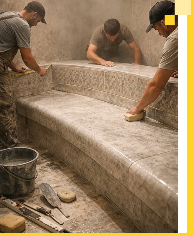 Изготовление и установка сидений для хамама в Лесосибирске